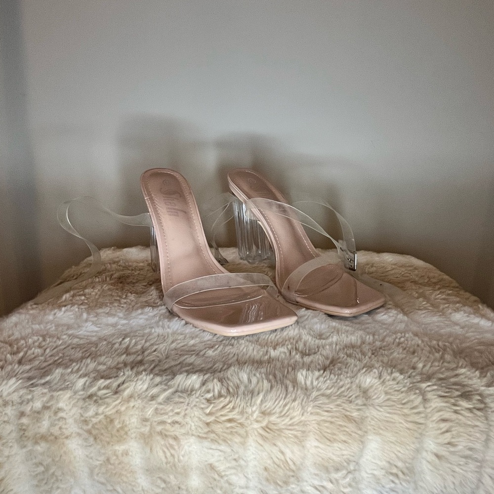 Elegant Clear Strap Heels
